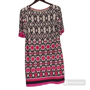 Eliza J Dresses geometric pattern midi dress women's size 12P